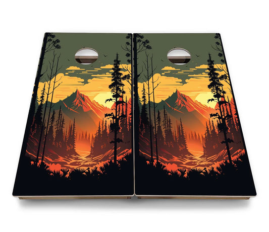 Mountain Sunset Cornhole Boards