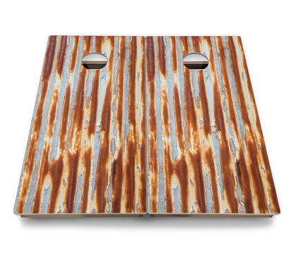 Rustic Metal Cornhole Boards